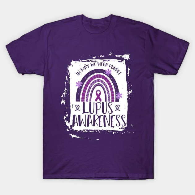 In May We Wear Purple Retro Lupus Awareness Month T-Shirt by drag is art
